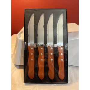 Bread And Butter Set Of 4 Steak Knives Wood Handles